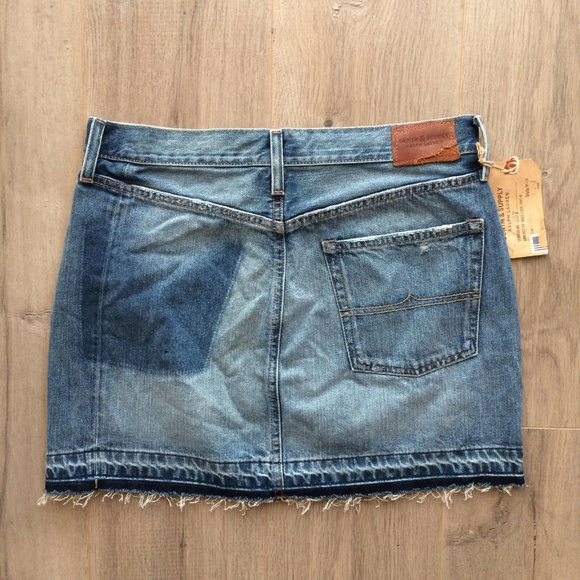 Denim Supply Ralph Lauren Frayed Denim Skirt Curti - Picture 7 of 8